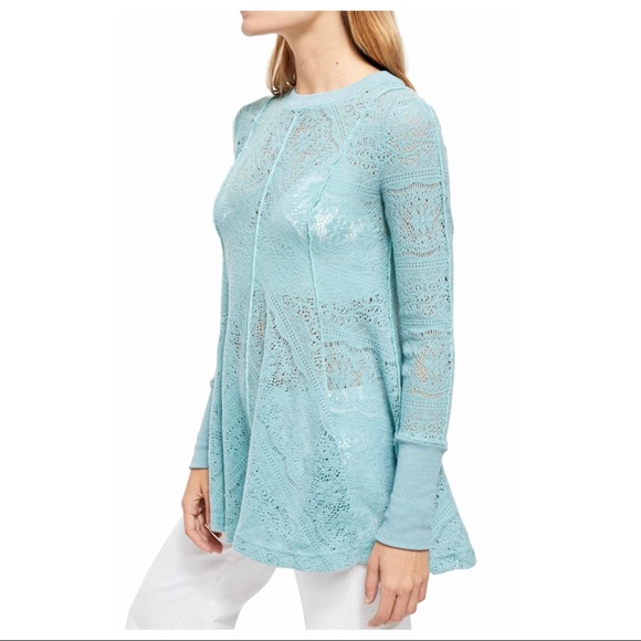 FREE PEOPLE BOHO FLOWY TUNIC SWEATER MINI A2C - Picture 14 of 16